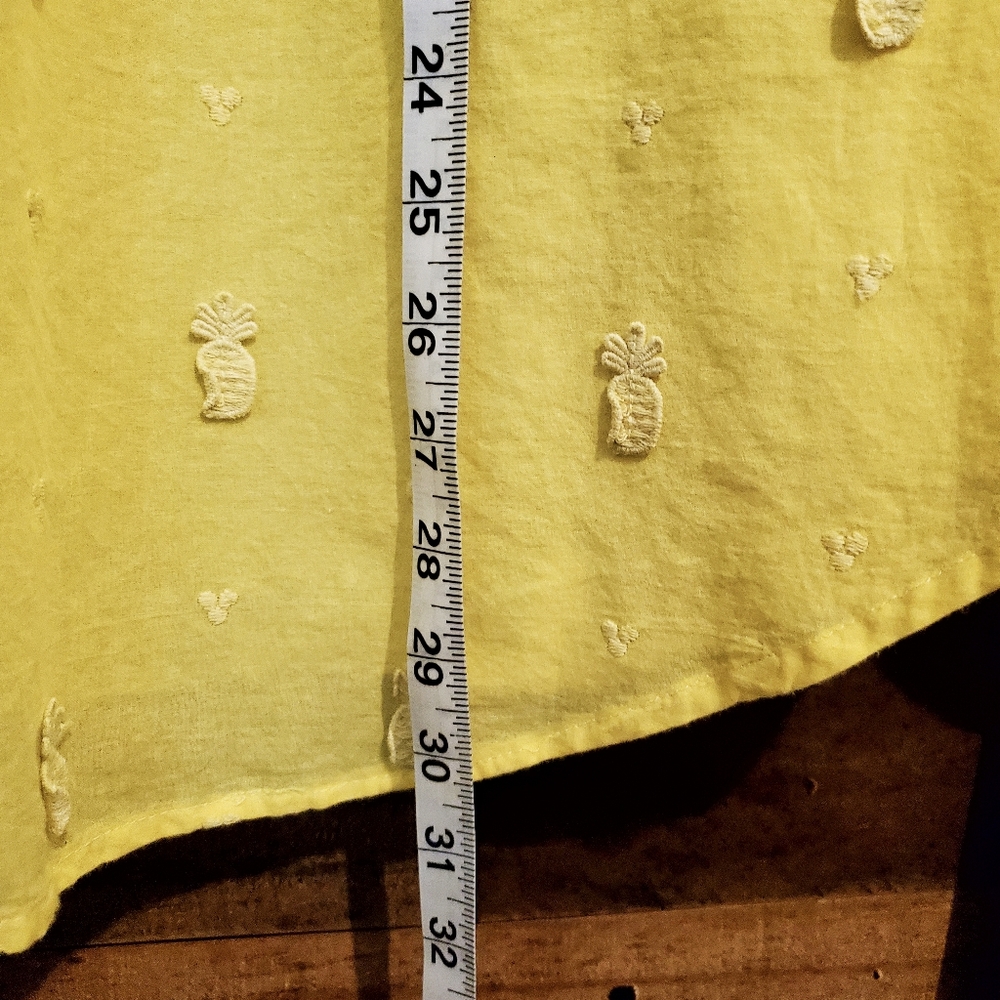 Maeve Yellow Pineapple Embroidered Button Up Shirt Cotton Office Plus Size Sz 22 - Picture 8 of 12